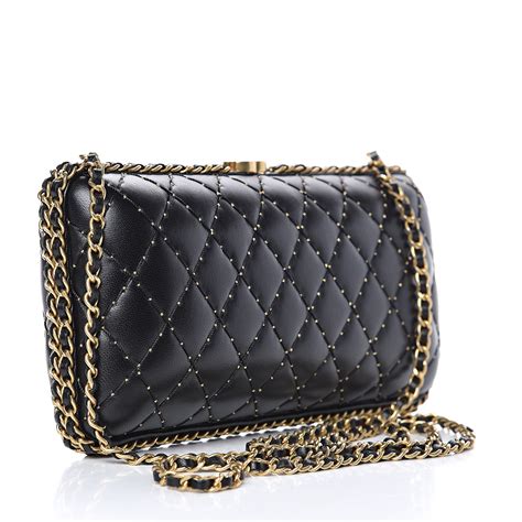 chanel black clutch 2015|black chanel clutch with chain.